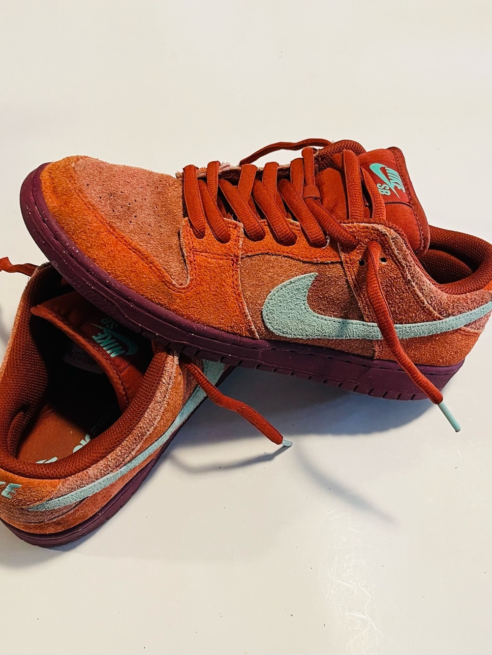 Nike SB Dunk Low Pro PRM Mystic Red Orange Suede Men’s Sneakers Size 10